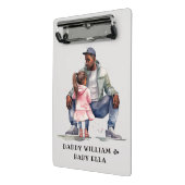 Schwarzer Vater und Tochter-Bond Mini Klemmbrett (Gewinkelt2)