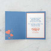 Schwarzer Vater und Tochter Faustblase Orange & Bl Karte (Innenseite)