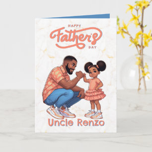 Schwarzer Vater und Tochter geben sich ein Fistbum Karte