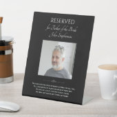 Schwarzer Vater von Foto Hochzeit Gedenkstuhl Sockelschild (In SItu)