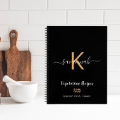 Schwarzer vegitarischer Kochbuch-Name Notizblock