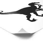Schwarzer Velociraptor-Dinosaurier - Farbe auswähl Fotodruck (Ecke)