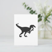 Schwarzer Velociraptor-Dinosaurier - Farbe auswähl Postkarte (Stehend Vorderseite)
