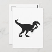Schwarzer Velociraptor-Dinosaurier - Farbe auswähl Postkarte (Vorne/Hinten)