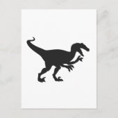 Schwarzer Velociraptor-Dinosaurier - Farbe auswähl Postkarte (Vorderseite)