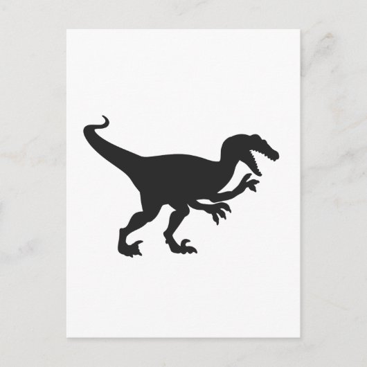 Schwarzer Velociraptor-Dinosaurier - Farbe auswähl Postkarte (Vorderseite)