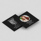 Schwarzer Verbinde-mit-mir-Foto-QR-Code  Quadratische Visitenkarte
