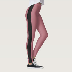 Schwarzer vertikaler Camouflage Streifen Rose Go Leggings