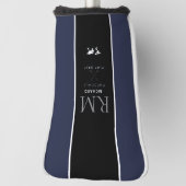 Schwarzer vertikaler Streifen mit Monogramm auf du Golf Headcover (Rotieren 90)