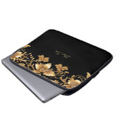 Schwarzer Verzierter Flachbildschirm Laptopschutzhülle (Vorne Knopf)