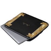 Schwarzer Verzierter Flachbildschirm Laptopschutzhülle (Vorne Knopf)