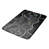 Schwarzer Videospiel-Controller Spieler Badematte (Schrägansicht)