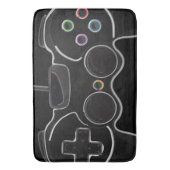 Schwarzer Videospiel-Controller Spieler Badematte (Vorderseite Vertikal)
