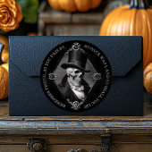 Schwarzer Viktorianischer Gothischer Schädel Etchi Runder Aufkleber