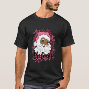 Schwarzer Vintage Pink Afro Weihnachtsmann Pink We T-Shirt