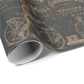 Schwarzer Vintage-Stil Geschenkpapier (Rolleneckpunkt)