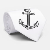 Schwarzer Vintager Anker Krawatte (Gerollt)