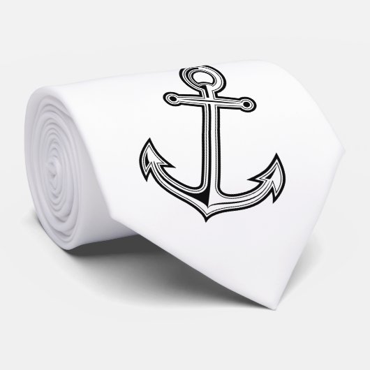 Schwarzer Vintager Anker Krawatte (Gerollt)