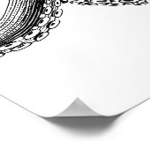 Schwarzer Vintager Oktopus Wissenschaftliche Illus Poster (Ecke)