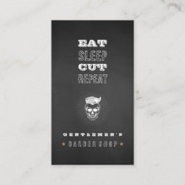 Schwarzer Vintager Retro-Friseurladen Skull Visitenkarte