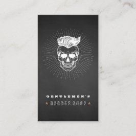 Schwarzer Vintager Retro-Friseurladen Skull Visitenkarte
