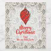 Schwarzer Vintager Urlaub Weihnachtsbaum Ornamente Weinetikett (Einzelnes Label)