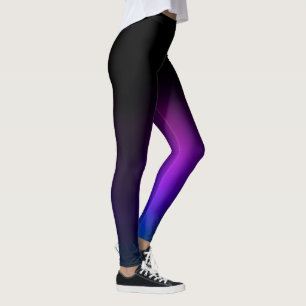 Schwarzer Violetter Farbverlauf Glow Leggings