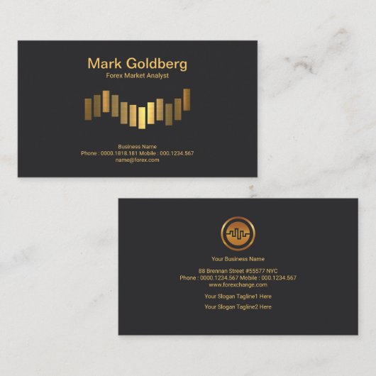 Schwarzer Visitenkarte (Vorne/Hinten)