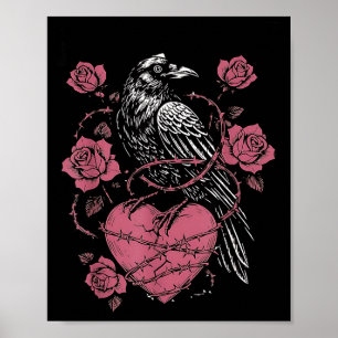 Schwarzer Vogel F-caw-f Lustiger Valentinstag  Poster