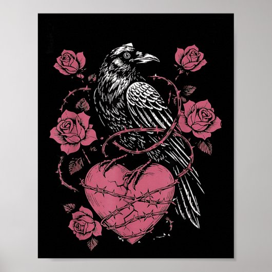 Schwarzer Vogel F-caw-f Lustiger Valentinstag Poster (Vorne)