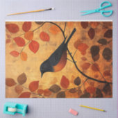 Schwarzer Vogel Herbstleaves Artwork-Dekoupage Seidenpapier (Basteln)