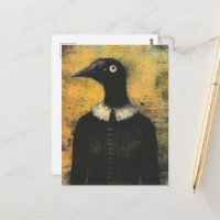 Schwarzer Vogel in einer schwarzen Kleiderfantasie