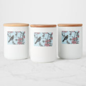 Schwarzer Vogel in Kirschbaum Rosa Blossom Blume Lebensmitteletikett (Flaschen)