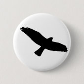 Schwarzer Vogel-Knopf Button (Vorderseite)