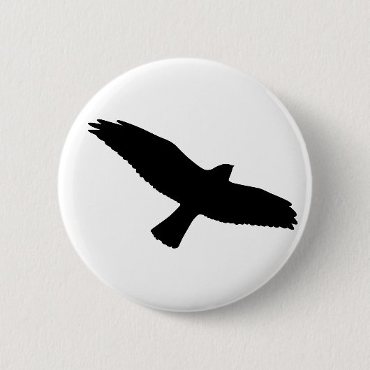 Schwarzer Vogel-Knopf Button (Vorderseite)