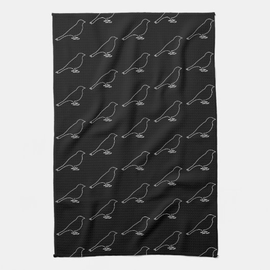 Schwarzer Vogel - Küchentuch 16" x 24" (Vertikal)