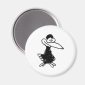 Schwarzer Vogel Magnet (Vorderseite/Rückseite)