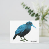 Schwarzer Vogel Postkarte (Stehend Vorderseite)