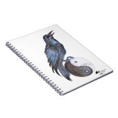 schwarzer Vogel Rabenkrähe yin Yang Notizblock (Rechte Seite)