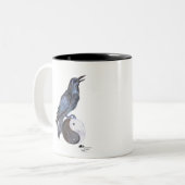 schwarzer Vogel Rabenkrähe yin Yang Zweifarbige Tasse (Vorderseite Links)