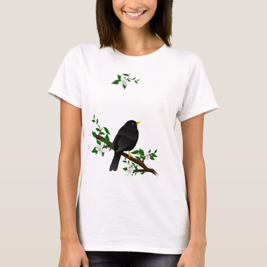 Schwarzer Vogel T-Shirt (Vorderseite)