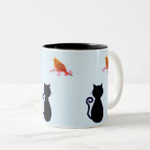 Schwarzer Vogel Zweifarbige Tasse (VorderseiteRechts)