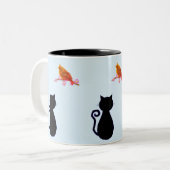 Schwarzer Vogel Zweifarbige Tasse (Vorderseite Links)