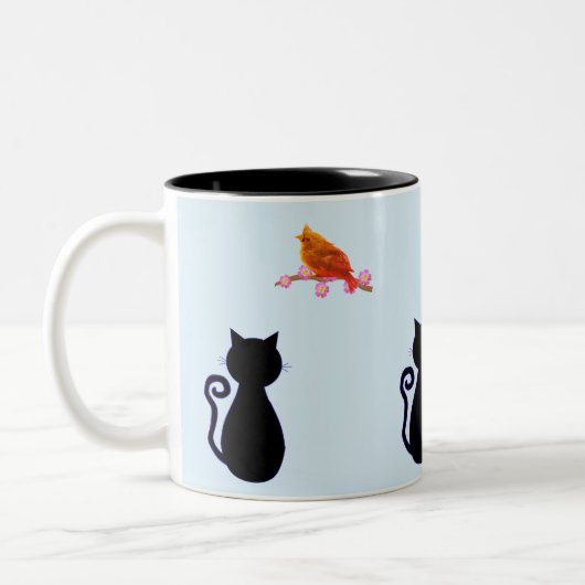 Schwarzer Vogel Zweifarbige Tasse (Links)