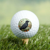 Schwarzer Vogelschwarm blühende Blume Golfball (Insitu T-Shirt)