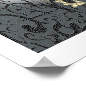 Schwarzer Vogue in Gold Poster (Ecke)