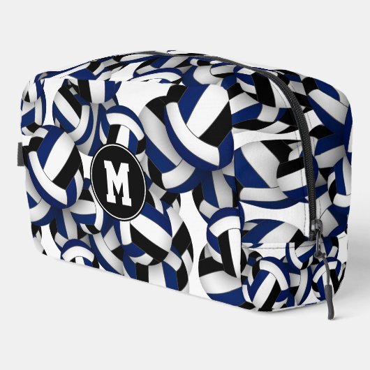 Schwarzer Volleyball-Club - Farben mit Monogramm Waschbeutel (Rechte Ecke)