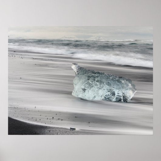 Schwarzer Vulkanstrand | Vatnajokull-Nationalpark Poster (Vorne)