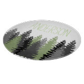 Schwarzer Waldholz-Kiefern-Baum-individueller Name Schneidebrett (Ecke)