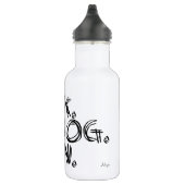 SCHWARZER WALK JOG RUN (Schriftart SCRIBBLE) Trinkflasche (Rechts)
